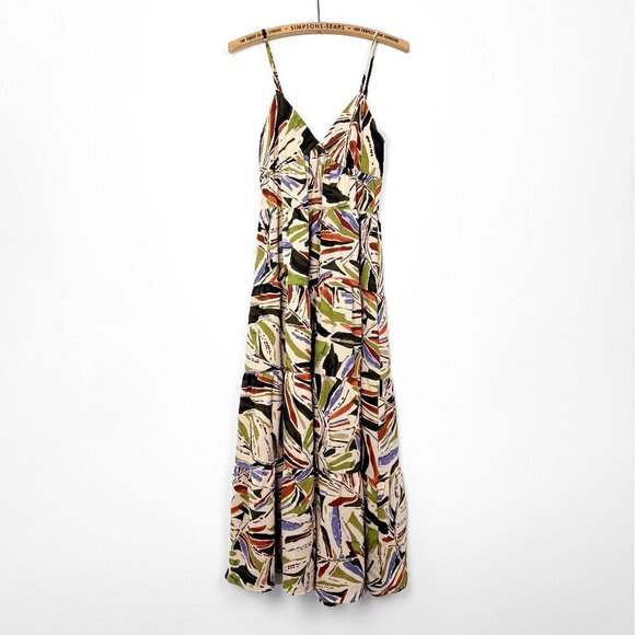 Monteau Organic Pattern Tiered Maxi Sundress Size Small - Picture 1 of 5